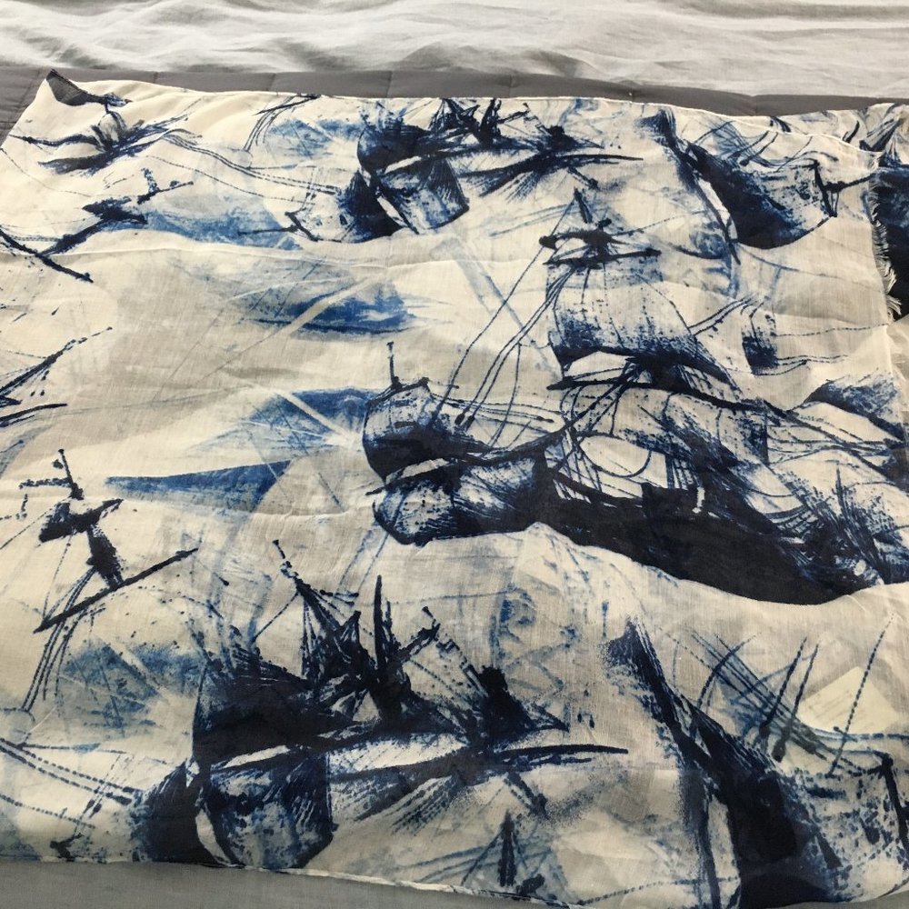 Scarf with ship detail